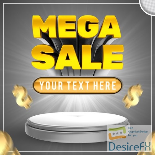 Mega sale text effect editable shopping and offer text style banner Premium Psd