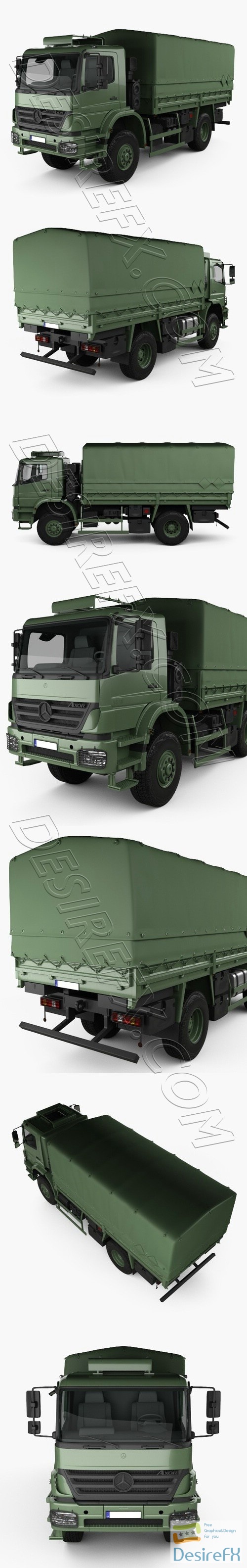 Mercedes-Benz Axor Military Truck 2005 3D Model