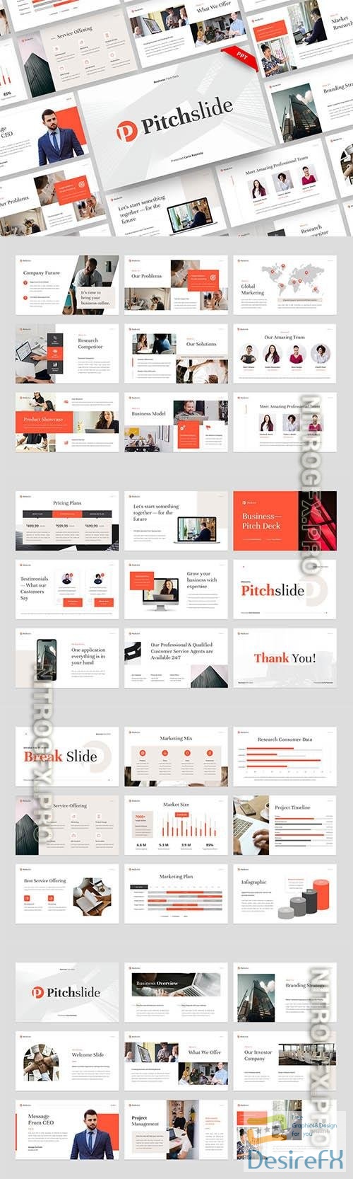 Pitchslide - Business Pitch Deck - Powerpoint, Keynote and Google Slides Template