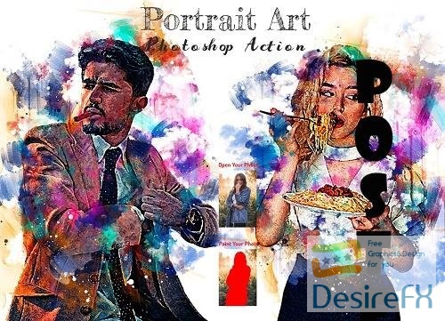Portrait Art Photoshop Action - 6363970