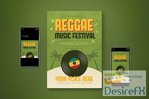 Reggae Music Flyer Set XUFVM2E PSD