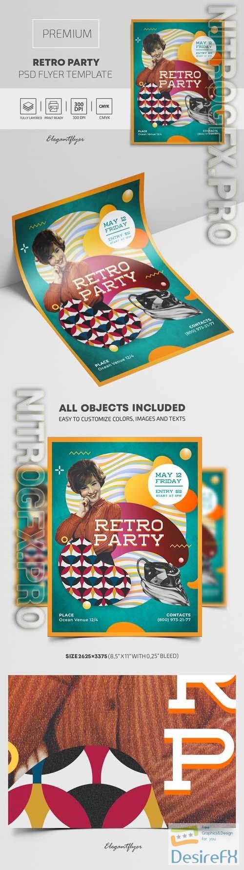 Retro Party Premium PSD Flyer Template