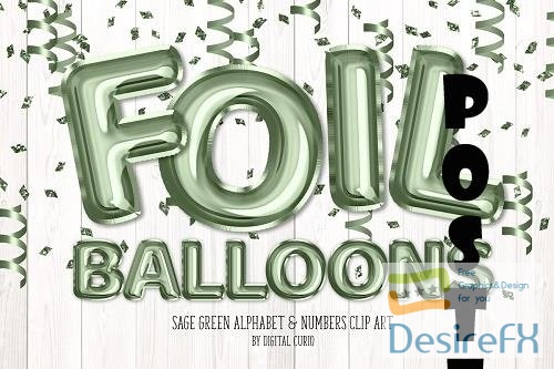 Sage Green Foil Balloon Alphabet - 5760796