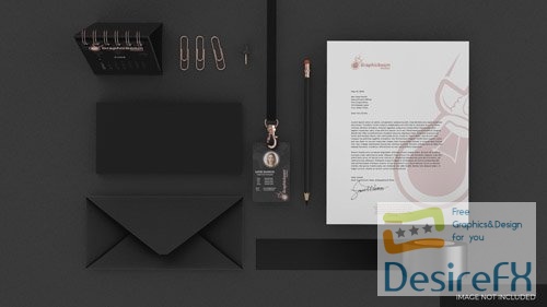 Stationery set mockup with business card and other office elements Premium Psd