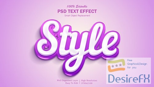 Stylish and colorful psd editable 3d text effect Premium Psd