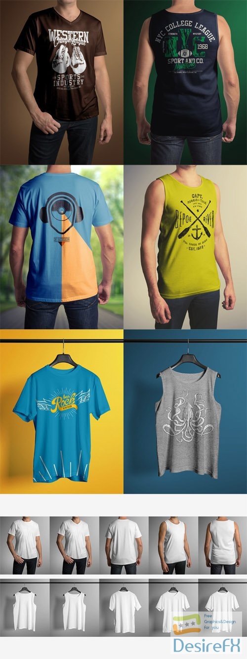 Download T-Shirt Mockup Male Model - DesireFX.COM
