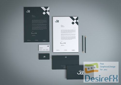 Top view modern stationery mockup template Premium Psd