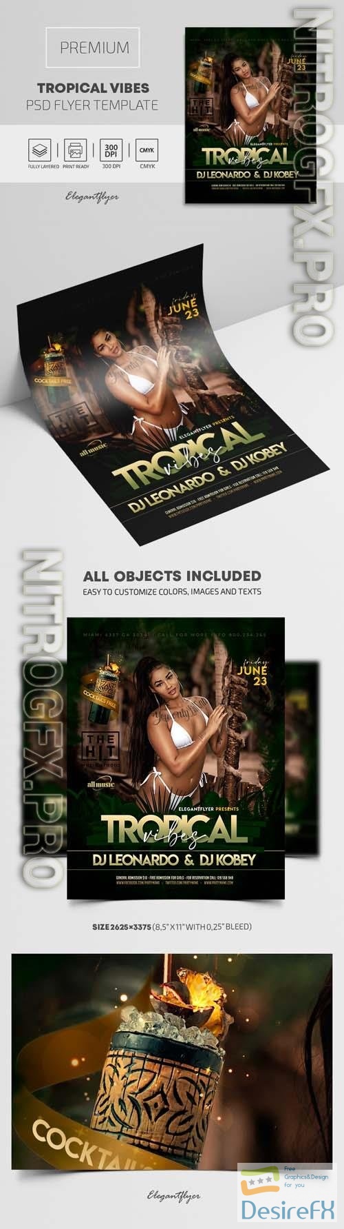 Tropical Vibes Premium PSD Flyer Template