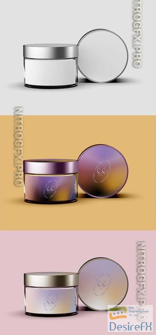 Two Cosmetic Jar Mockup