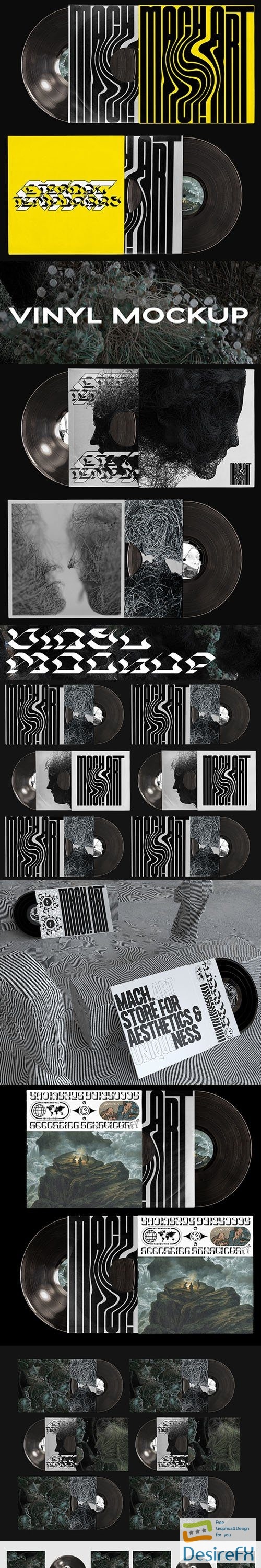 Vinyl Cover PSD Mockups Templates