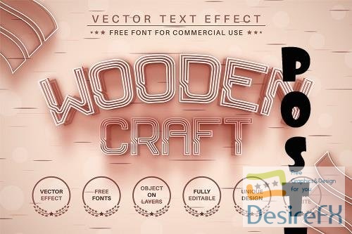 Wooden Craft - Editable Text Effect - 6405746