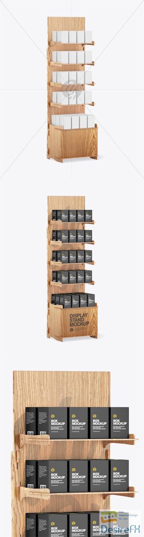Wooden Display Stand w/ Boxes Mockup 86144 TIF