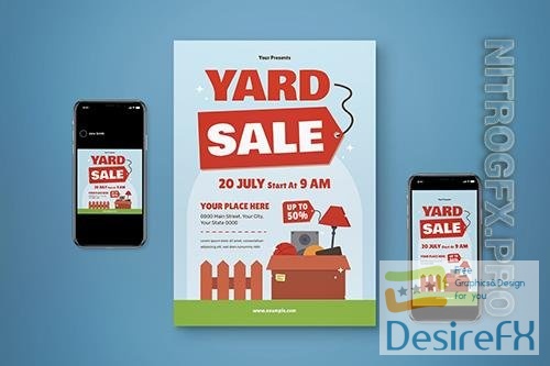 Yard Sale Flyer Set 6VBUEGY