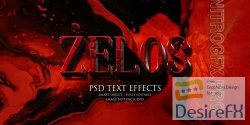 Zelos text effect Premium Psd