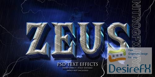 Zeus text effect Premium Psd