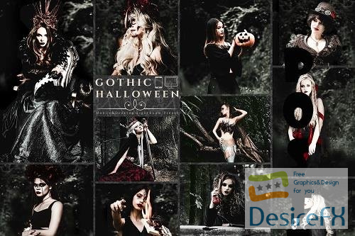 10 Gothic Halloween Mobile &amp; Desktop Lightroom Presets - 1576403
