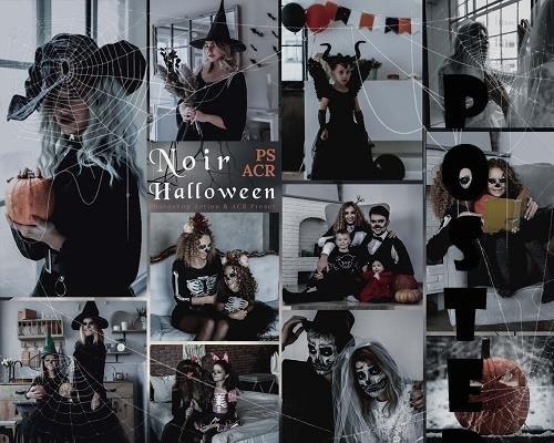 12 Noir Halloween Photoshop Actions And ACR Presets, Autumn Spooky Ps Action