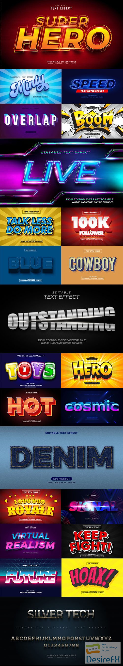 23 Awesome New Text Effects Vector Templates