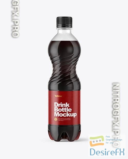 500ml PET Bottle With Cola Mockup 48240