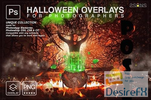 58 Halloween overlay &amp; Halloween digital backdrop - 1584053