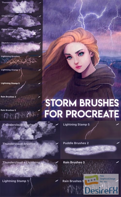 8 Storm Brushes for Procreate