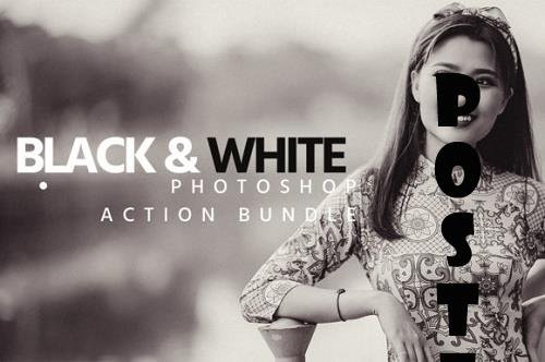 Black &amp; White Effect PS Action Bundle