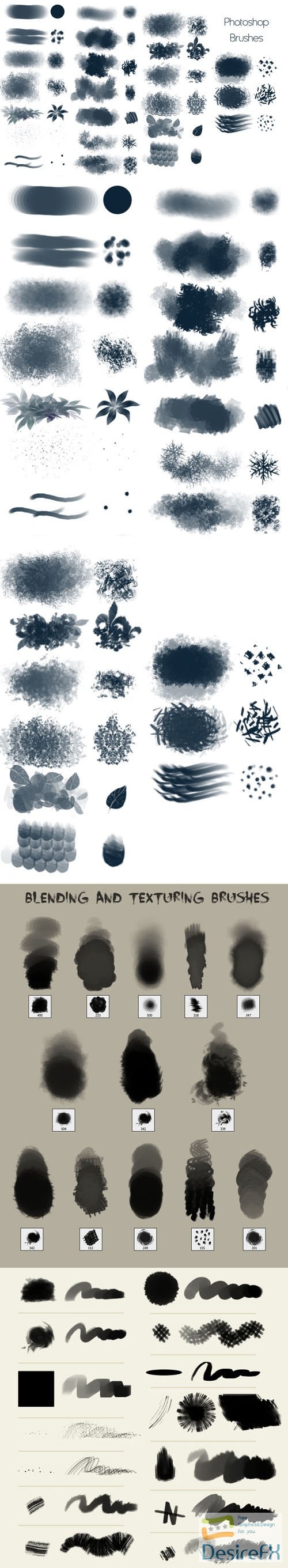 Blending &amp; Texturing - 50 Photoshop Brushes Pack