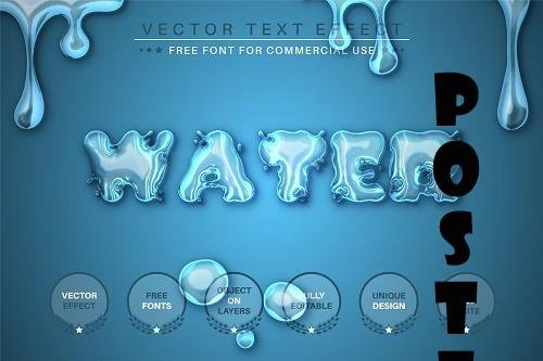 Blue Water - Editable Text Effect - 6455059