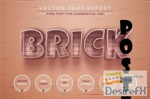 Brick Stone - Editable Text Effect - 6512067