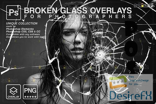 Broken Glass Photoshop Overlay &amp; Halloween Photoshop overlay - 1447941
