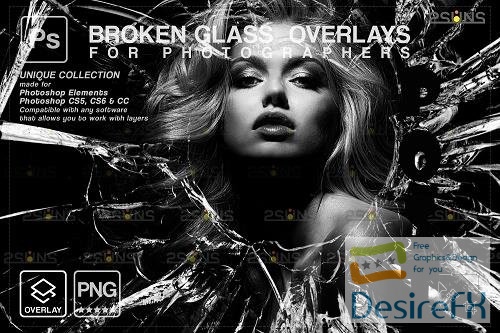 Broken Glass Photoshop Overlay &amp; Halloween Photoshop overlay V4 - 1447944