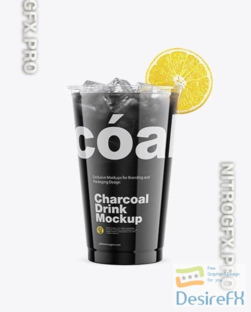 Charcoal Drink Plastic Cup with Lemon 50484