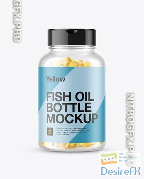 Clear Fish Oil Bottle Mockup 14466