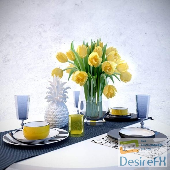 Decor with tulips