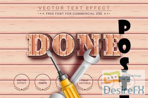 Done Wood - Editable Text Effect - 6492438