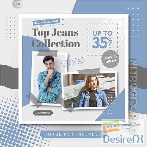 Fashion jeans sale social media instagram post