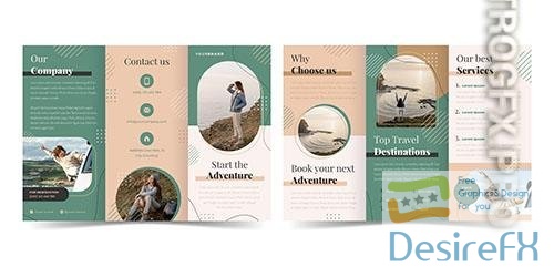 Flat adventure trifold brochure