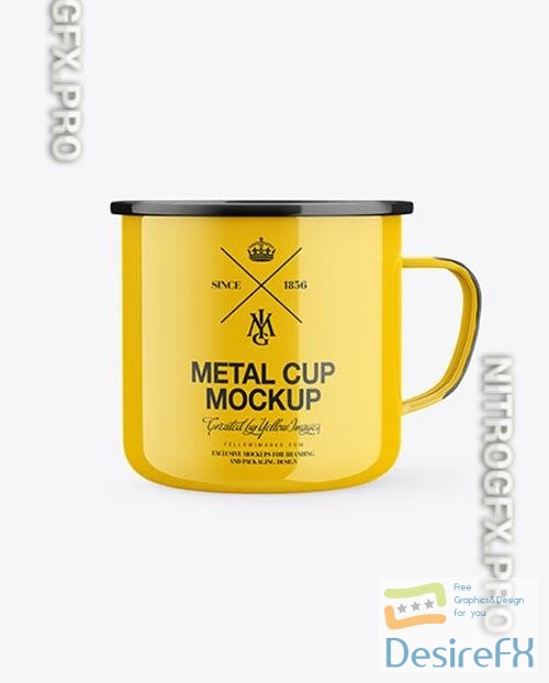 Glossy Enamel Cup Mockup 46123