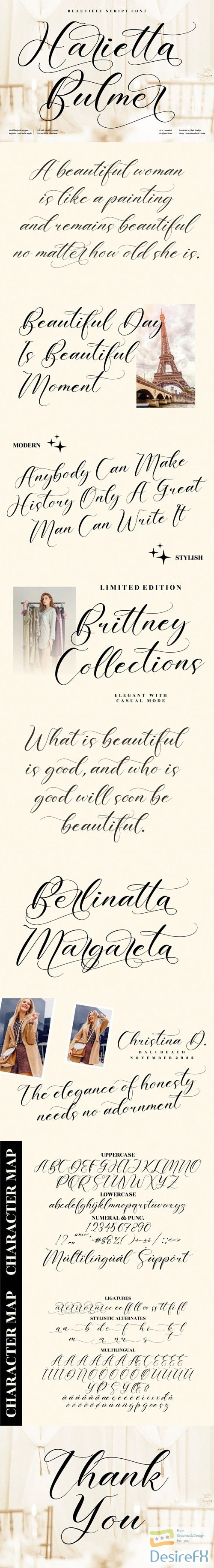 Harietta Bulmer Script - Beautiful Calligraphy Font
