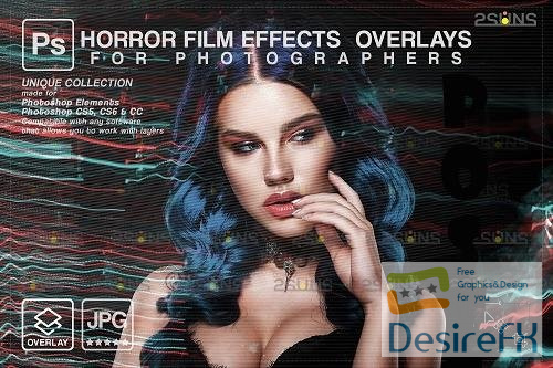 Horror effects, Film Grain Textures, Scratch Photo Overlays - 1447897