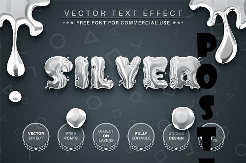 Liquid Silver - Editable Text Effect - 6457991