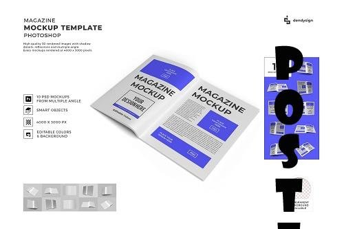 Magazine Paper 3D Mockup Template Bundle - 1511918
