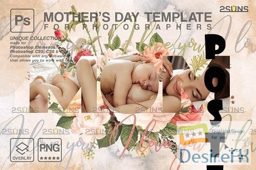 Mother's Day Digital Photoshop Template V5 - 1447835