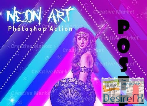 Neon Art Photoshop Action - 6486009