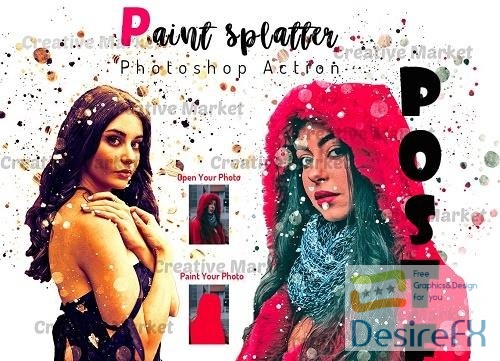 Paint Splatter Photoshop Action - 6475081
