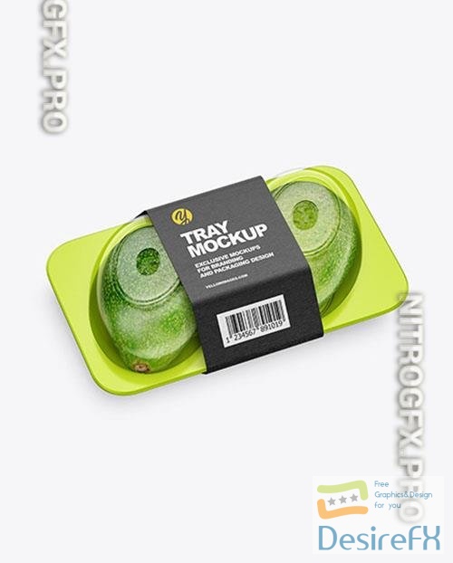 Plastic Tray with Avocado Mockup 45957