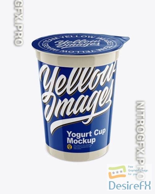 Plastic Yogurt Cup with Foil Lid Mockup 31919