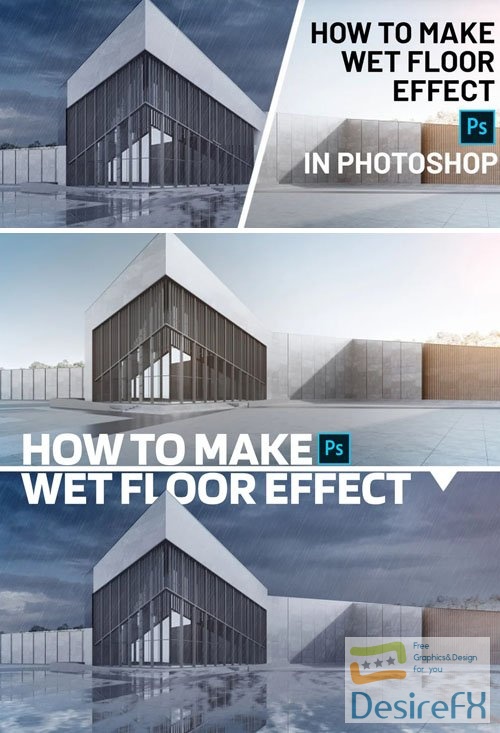 Rain &amp; Wet Floor Effects PSD Template + Textures