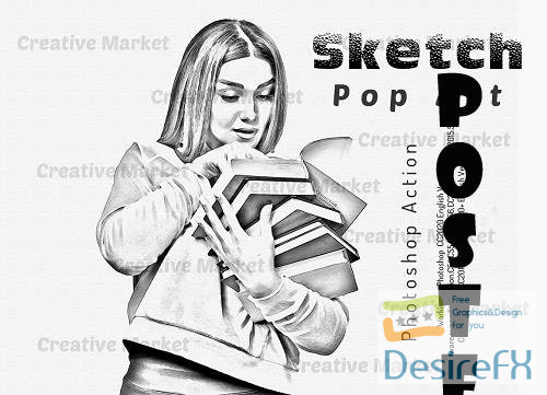 Sketch Pop Art PS Action - 6497428