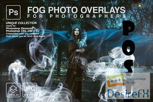 Smoke backgrounds, Fog overlays, Photoshop overlay V8 - 1447934